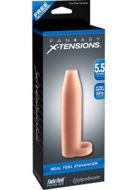 Насадка-расширитель с кольцом для подхвата мошонки Real Feel Enhancer - 14 см. - Pipedream - в Химках купить с доставкой