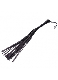 Чёрная кожаная плеть с 22 хвостами - 40 см. - Sitabella - купить с доставкой в Химках