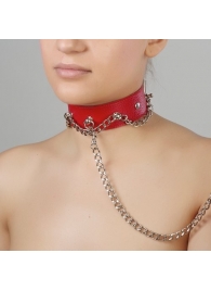 Красный ошейник из натуральной кожи - Sitabella - купить с доставкой в Химках