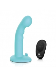 Голубая изогнутая насадка 6in Remote Control Ripple P-Spot G-Spot на черных трусиках - 16 см. - Pegasus - купить с доставкой в Химках