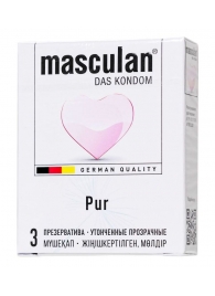 Супертонкие презервативы Masculan Pur - 3 шт. - Masculan - купить с доставкой в Химках