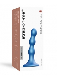 Голубая насадка Strap-On-Me Dildo Plug Balls size S - Strap-on-me - купить с доставкой в Химках