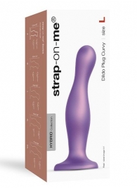 Фиолетовая насадка Strap-On-Me Dildo Plug Curvy size L - Strap-on-me - купить с доставкой в Химках