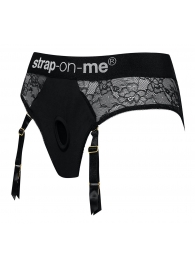Черные трусики для насадок Diva Lingerie Harness - size S - Strap-on-me - купить с доставкой в Химках