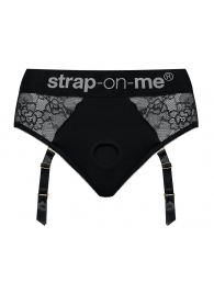 Черные трусики для насадок Diva Lingerie Harness - size S - Strap-on-me - купить с доставкой в Химках
