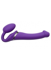 Фиолетовый безремневой вибрострапон Vibrating Bendable Strap-On - size L - Strap-on-me - купить с доставкой в Химках