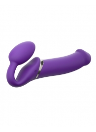 Фиолетовый безремневой вибрострапон Silicone Bendable Strap-On - size XL - Strap-on-me - купить с доставкой в Химках
