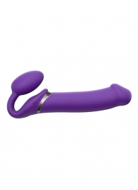 Фиолетовый безремневой вибрострапон Silicone Bendable Strap-On - size XL - Strap-on-me - купить с доставкой в Химках