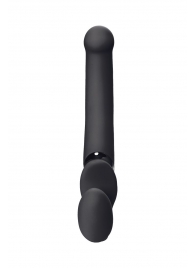 Черный безремневой вибрострапон Silicone Bendable Strap-On - size XL - Strap-on-me - купить с доставкой в Химках