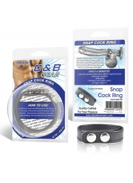 Кольцо на пенис SNAP COCK RING из искусственной кожи на клепках - BlueLine - в Химках купить с доставкой