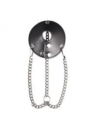 Утяжка для мошонки из искусственной кожи с цепочками PARACHUTE BALL STRETCHER - BlueLine - купить с доставкой в Химках