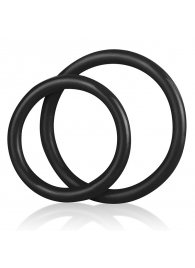 Набор из двух черных силиконовых колец разного диаметра SILICONE COCK RING SET - BlueLine - в Химках купить с доставкой