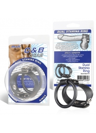 Двойное кольцо выносливости на пенис DUAL STAMINA RING - BlueLine - в Химках купить с доставкой
