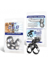 Разделитель мошонки из искусственной кожи на клепках 8 STYLE BALL DIVIDER - BlueLine - купить с доставкой в Химках