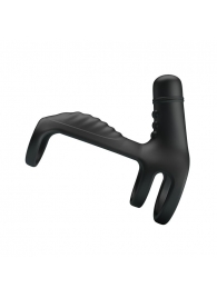 Черная вибронасадка на пенис Vibrating Penis Sling - Baile - в Химках купить с доставкой