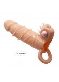 Телесная удлиняющая вибронасадка Penis Sleeve Connor - 17 см. - Baile - в Химках купить с доставкой
