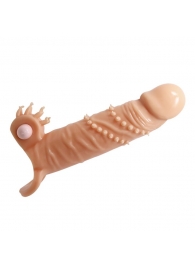 Телесная удлиняющая вибронасадка Penis Sleeve Connor - 17 см. - Baile - в Химках купить с доставкой
