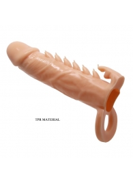 Телесная удлиняющая насадка Penis Sleeve Emmitt - 17 см. - Baile - в Химках купить с доставкой