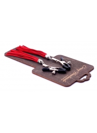 Металлические зажимы на соски с красными замшевыми кисточками - Crazy Handmade - купить с доставкой в Химках