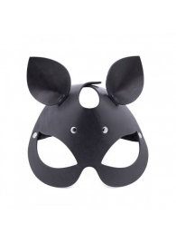 Черная кожаная маска  Кошка  с маленькими ушками - Crazy Handmade - купить с доставкой в Химках