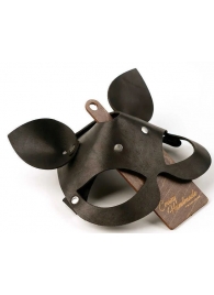 Черная кожаная маска  Кошка  с маленькими ушками - Crazy Handmade - купить с доставкой в Химках