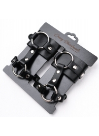 Черные наручники с креплением на кисть руки - Crazy Handmade - купить с доставкой в Химках