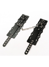 Узорчатые кожаные оковы с регулируемыми ремешками - Crazy Handmade - купить с доставкой в Химках