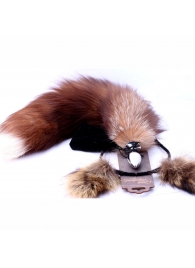 Игровой комплект: серебристая анальная пробка с пушистым хвостом и ободок-ушки - Crazy Handmade - купить с доставкой в Химках