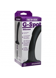 Черная изогнутая насадка Vac-U-Lock G-Spot - 16,5 см. - Doc Johnson - купить с доставкой в Химках