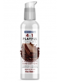 Массажный гель 4-в-1 Chocolate Sensation с ароматом шоколада - 118 мл. - Swiss navy - купить с доставкой в Химках