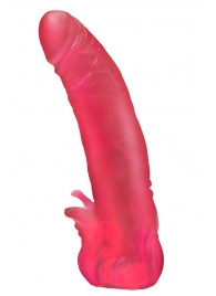 Розовая насадка для страпона с клиторальными лепестками - 18,5 см. - LOVETOY (А-Полимер) - купить с доставкой в Химках
