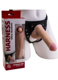 Страпон Harness из двух предметов: трусики с плугом и насадка-фаллос - 17 см. - LOVETOY (А-Полимер) - купить с доставкой в Химках