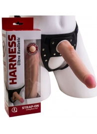 Реалистичный страпон Harness из трусиков и насадки-фаллоса - 18,5 см. - LOVETOY (А-Полимер) - купить с доставкой в Химках
