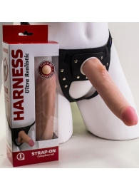 Реалистичный страпон Harness из трусиков и насадки-фаллоса - 18,5 см. - LOVETOY (А-Полимер) - купить с доставкой в Химках