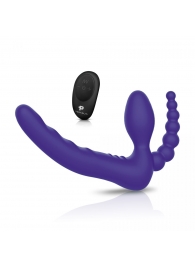 Фиолетовый безремневой страпон с пультом ДУ 7’’ Remote Control Strapless - 24 см. - Pegasus - купить с доставкой в Химках