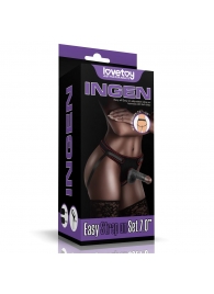 Женский темнокожий страпон Easy Strapon Set 7 Inch - 18 см. - Lovetoy - купить с доставкой в Химках