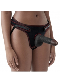 Женский темнокожий страпон Easy Strapon Set 7 Inch - 18 см. - Lovetoy - купить с доставкой в Химках