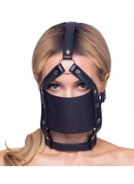 Черный намордник с кляпом-шаром Head Harness With A Gag - Orion - купить с доставкой в Химках