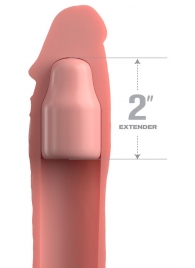 Телесная насадка-удлинитель 2 Inch Silicone X-tension with Strap - 20,3 см. - Pipedream - в Химках купить с доставкой