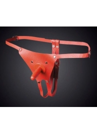 Красные кожаные универсальные трусики со штырьком для насадок - Sitabella - купить с доставкой в Химках