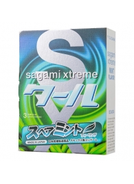 Презервативы Sagami Xtreme Mint с ароматом мяты - 3 шт. - Sagami - купить с доставкой в Химках