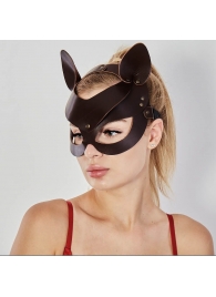 Коричневая кожаная маска  Кошечка - Sitabella - купить с доставкой в Химках