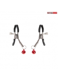 Серебристые зажимы на соски с шариками - Notabu - купить с доставкой в Химках