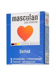 Презервативы с пупырышками Masculan Dotted - 3 шт. - Masculan - купить с доставкой в Химках