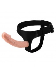 Гладкий фаллоимитатор с крупной головкой на ремешках - 19,7 см. - Baile - купить с доставкой в Химках