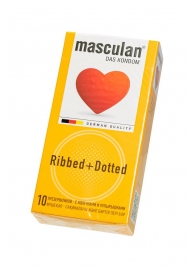 Презервативы с колечками и пупырышками Masculan Ribbed+Dotted - 10 шт. - Masculan - купить с доставкой в Химках