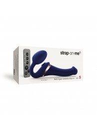 Синий безремневой страпон Multi Orgasm Size S с клиторальной стимуляцией - Strap-on-me - купить с доставкой в Химках