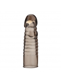 Дымчатая насадка-удлинитель Ribbed Realistic Penis Enhancing Sleeve Extension - 15,2 см. - BlueLine - в Химках купить с доставкой