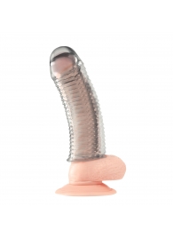 Текстурированная насадка на пенис Clear Textured Penis Enhancing Sleeve Extension - 16,5 см. - BlueLine - в Химках купить с доставкой