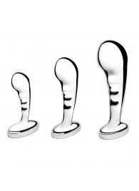 Набор из 3 стальных стимуляторов простаты Stainless Steel P-spot Training Set - b-Vibe - в Химках купить с доставкой